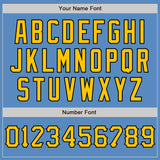 Custom Powder Blue Yellow-Black Two-Button Unisex Softball Jersey