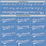 Custom Powder Blue White-Royal Two-Button Unisex Softball Jersey