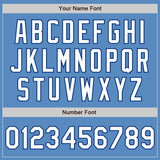 Custom Powder Blue White-Royal Two-Button Unisex Softball Jersey