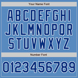 Custom Powder Blue Royal-White Two-Button Unisex Softball Jersey