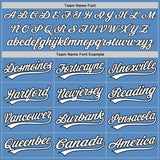 Custom Powder Blue White-Black Two-Button Unisex Softball Jersey