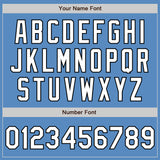 Custom Powder Blue White-Black Two-Button Unisex Softball Jersey