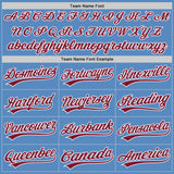 Custom Powder Blue Crimson-White Two-Button Unisex Softball Jersey