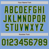 Custom Light Blue Green-Yellow Two-Button Unisex Softball Jersey