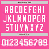 Custom Pink White Two-Button Unisex Softball Jersey