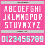 Custom Pink White-Teal Two-Button Unisex Softball Jersey