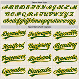 Custom Cream Green-Yellow Two-Button Unisex Softball Jersey