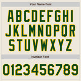 Custom Cream Green-Yellow Two-Button Unisex Softball Jersey
