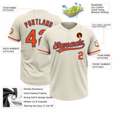 Custom Cream Orange-Royal Two-Button Unisex Softball Jersey