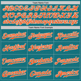 Custom Teal Orange Neon Green-White Authentic Split Fashion Baseball Jersey