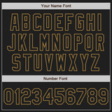 Custom Black Black White-Old Gold Authentic Split Fashion Baseball Jersey