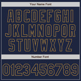 Custom Navy Navy White-Old Gold Authentic Split Fashion Baseball Jersey