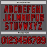 Custom Steel Gray Red-Black Authentic Baseball Jersey