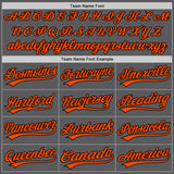 Custom Steel Gray Orange-Black Authentic Baseball Jersey
