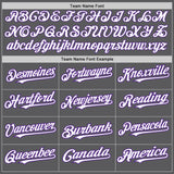 Custom Steel Gray White-Purple Authentic Baseball Jersey