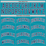 Custom Teal Navy-White Authentic Throwback Basketball Jersey