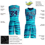 Custom Teal Navy-White Round Neck Sublimation Basketball Suit Jersey