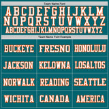 Custom Teal White-Orange Mesh Authentic Football Jersey