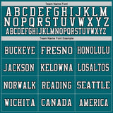 Custom Teal Black-White Mesh Authentic Football Jersey