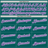 Custom Teal Purple-White Performance T-Shirt