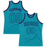 Custom Teal Teal-Navy Authentic Throwback Basketball Jersey