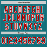 Custom Teal Red-White Authentic Baseball Jersey