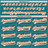 Custom Teal White-Orange Authentic Baseball Jersey