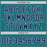 Custom Teal Navy-White Authentic Baseball Jersey