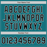 Custom Teal Black-White Authentic Baseball Jersey