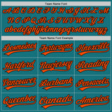 Custom Teal Black-Orange Authentic Baseball Jersey
