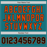 Custom Teal Black-Orange Authentic Baseball Jersey