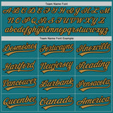 Custom Teal Black-Old Gold Authentic Baseball Jersey