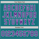 Custom Teal Purple-White Authentic Baseball Jersey