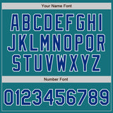 Custom Teal Royal-White Authentic Baseball Jersey