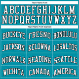 Custom Teal White Pinstripe White-Black Authentic Basketball Jersey