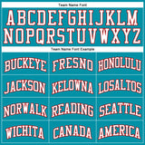 Custom Teal White Pinstripe White-Red Authentic Basketball Jersey