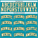 Custom Teal White Gold-Black Authentic Throwback Basketball Jersey