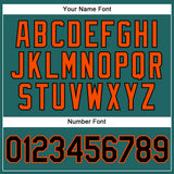 Custom Teal Black Pinstripe Orange Authentic Baseball Jersey