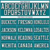 Custom Teal White-Black Mesh Authentic Football Jersey