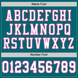 Custom Teal White-Pink Mesh Authentic Football Jersey