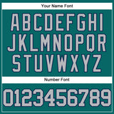Custom Teal Gray-Navy Authentic Baseball Jersey