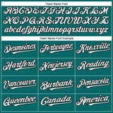 Custom Teal White-Black Authentic Baseball Jersey