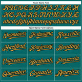 Custom Teal Old Gold-Black Authentic Baseball Jersey