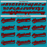Custom Teal Red-Black Authentic Throwback Baseball Jersey