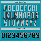 Custom Teal Black-Gray Authentic Throwback Basketball Jersey