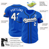 Custom Thunder Blue White Gray-Black Authentic Baseball Jersey