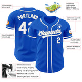 Custom Thunder Blue White-Gray Authentic Baseball Jersey