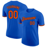 Custom Thunder Blue Orange-Black Performance T-Shirt