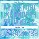 Custom Tie Dye Light Blue-White 3D Authentic Baseball Jersey