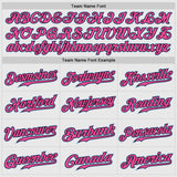Custom White Light Blue Pink-Black Authentic Two Tone Baseball Jersey